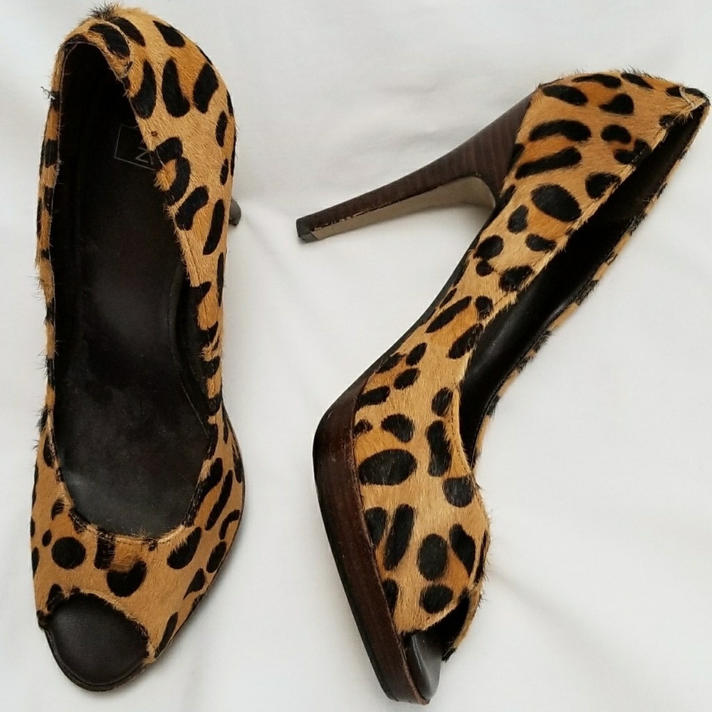 ZU Odessa Leopard Ponyhair Platform Heels